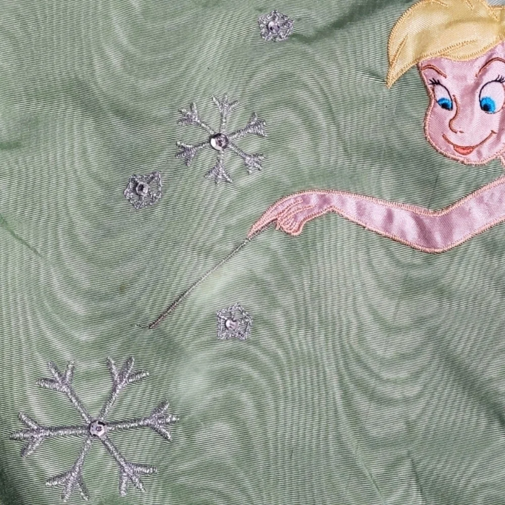 Vintage Rare Tinkerbell tree skirt beaded embroidered satin plush disneystore - Picture 2 of 7